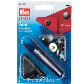 Prym drukknopen, zwart gebronsd Ø12mm