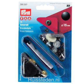 Prym drukknopen, zwart Ø15mm