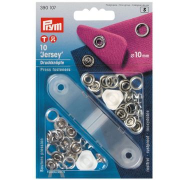 Prym Jersey drukknopen, zilver Ø10mm