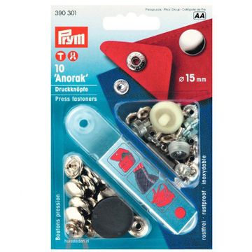 Prym drukknopen, zilverkleurig Ø15mm