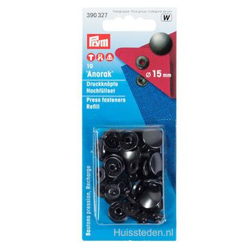 Prym drukknopen navulverpakking, zwart gebronsd Ø15mm