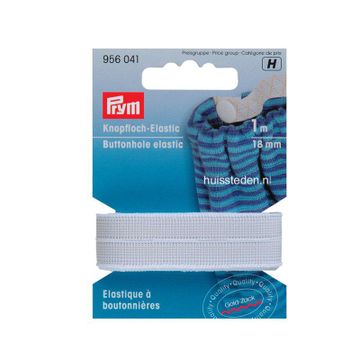 Prym Knoopsgaten elastiek, wit 18mm