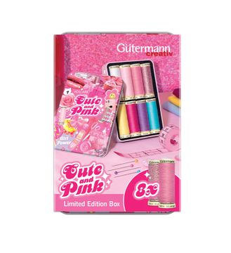 Gutermann Cute en Pink garen in blik, 7st