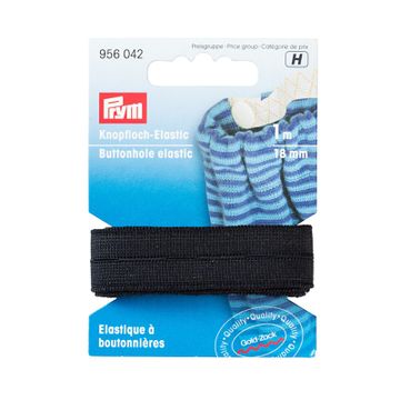 Prym Knoopsgaten elastiek, zwart 18mm