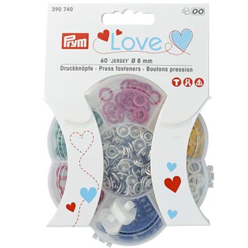 Prym Jersey Drukknopen, 6 Love kleuren Ø8mm