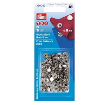 Prym drukknopen navulverpakking, zilver Ø8mm