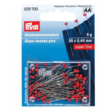 Prym 5g rode glaskopspelden, Super fijn