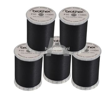 Brother spoeldraad zwart, voordeeldoos 5 Stuks